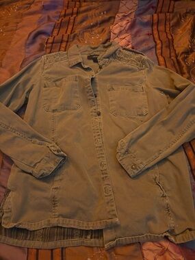 Forever 21 Olive-Tone Casual Button Down Shirt